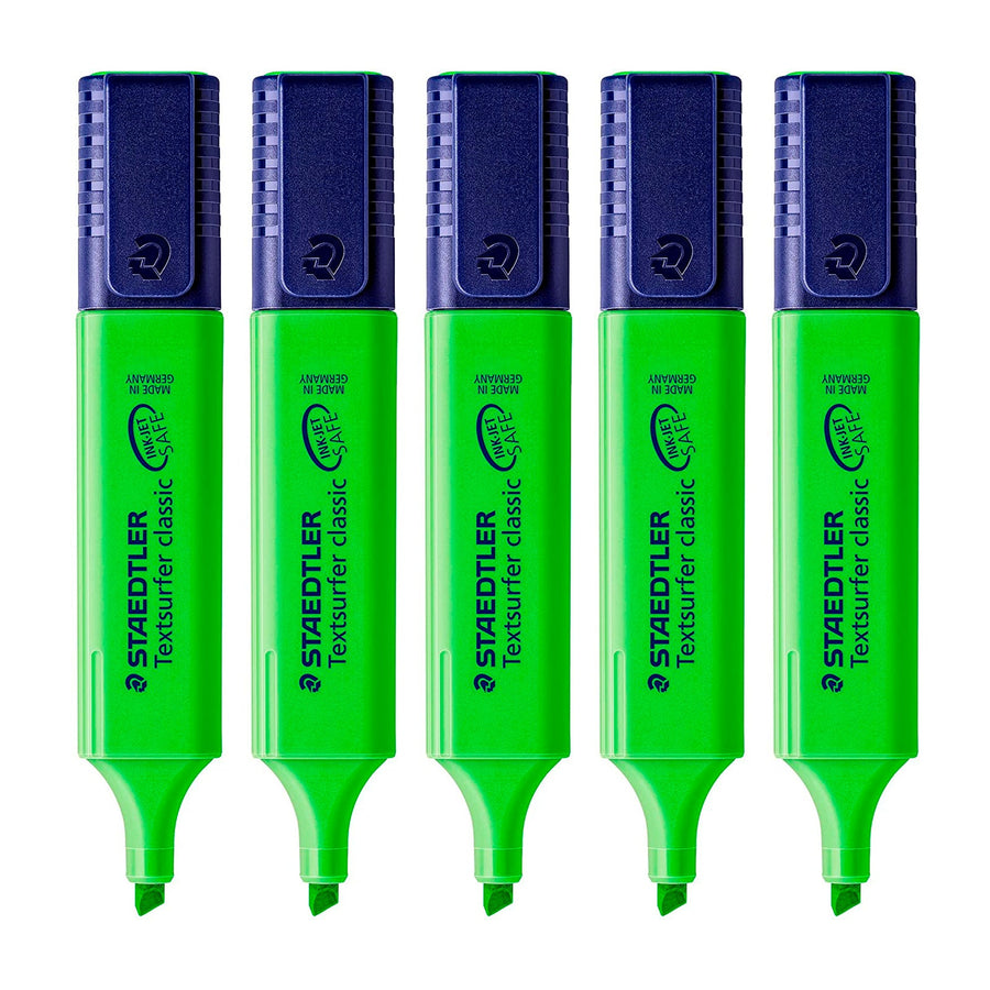 STAEDTLER - Set de 5 Marcadores Fluorescentes Textsurfer Classic 364 C. Verde