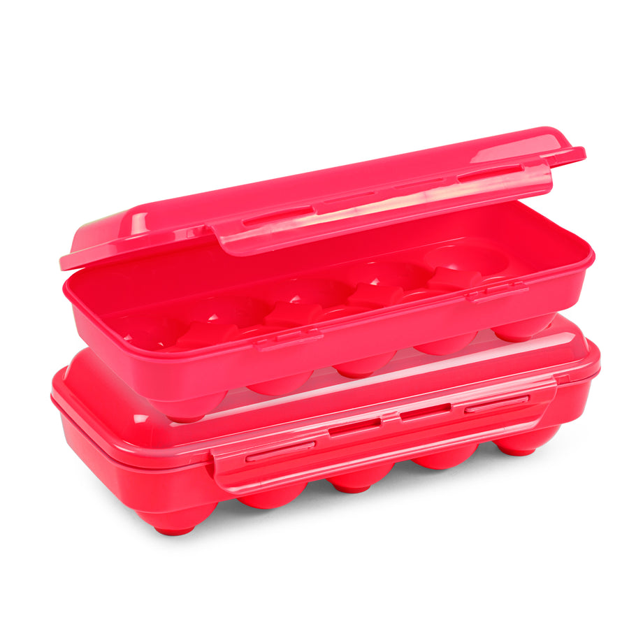 Plastic Forte - Doble Huevera Chick para Despensa y Nevera para 20 Huevos. Fucsia