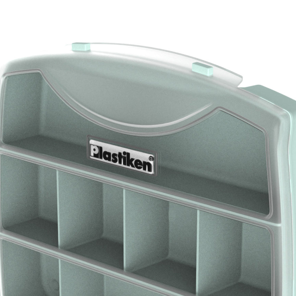 PLASTIKEN Titanium - Maletín Organizador de 19 cm con 8 Compartimentos. Menta