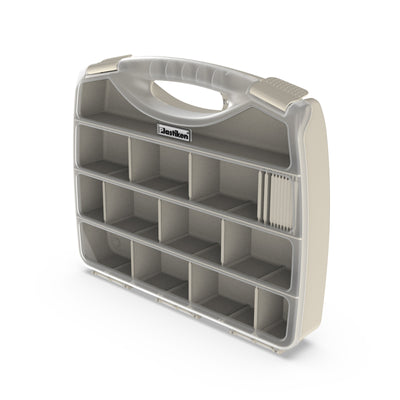 PLASTIKEN Titanium - Maletín Organizador de 32 cm con 18 Divisores Adaptables. Ecru