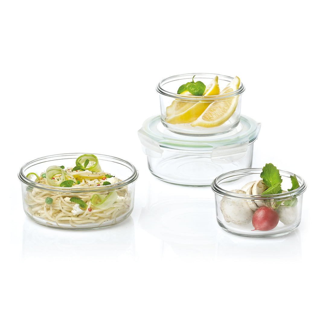 Glasslock Bowl - Ensaladera Hermética Redonda con Tapa de 0.4L en Vidrio Templado