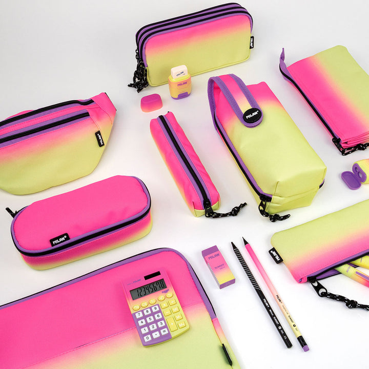 MILAN Sunset - Estuche Portatodo Multiusos en Formato Mini. Amarillo-Rosa