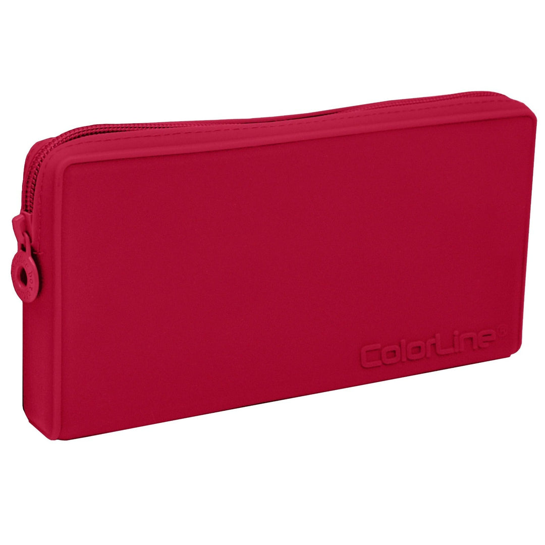 Estuche de Silicona Escolar Colorline Plano Tacto Suave, Rojo