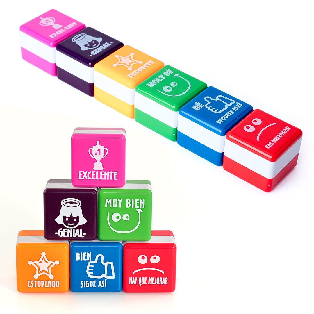 Office Box - Set de 6 Sellos de Motivación Especial Profesores. Idioma Catalán