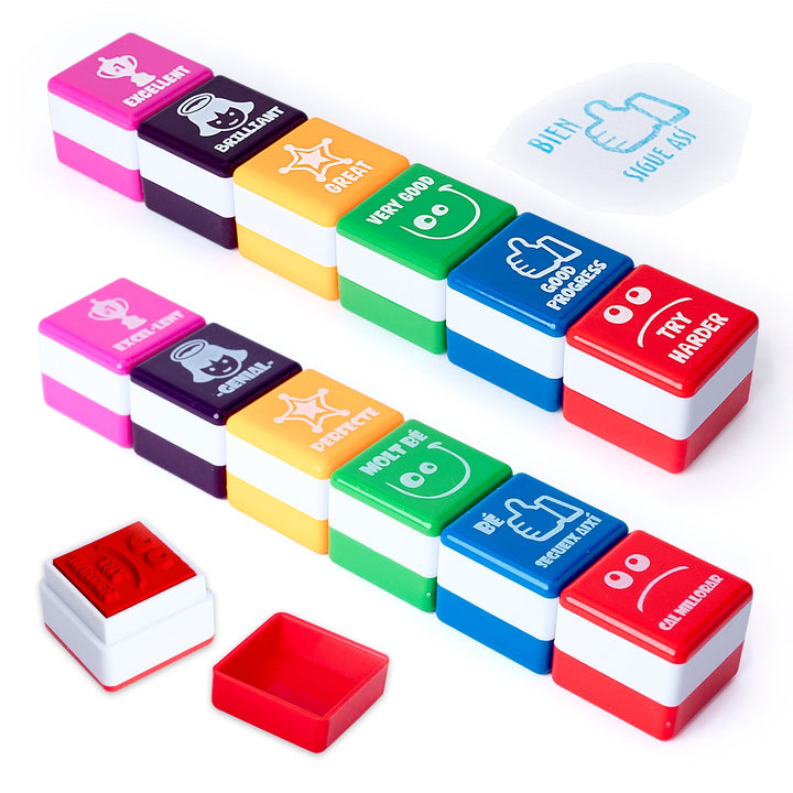 Office Box - Set de 6 Sellos de Motivación Especial Profesores. Idioma Catalán