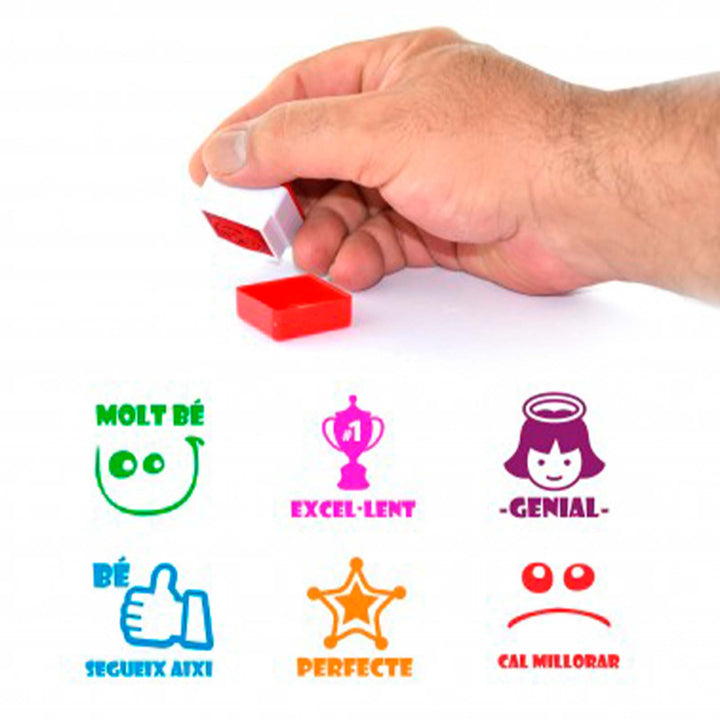 Office Box - Set de 6 Sellos de Motivación Especial Profesores. Idioma Catalán