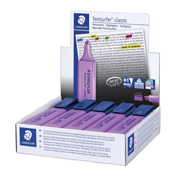 STAEDTLER 364-6 - Marcador Fluorescente Recargable Textsurfer Classic 364. Violeta