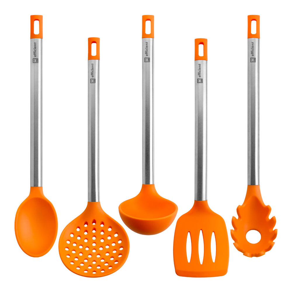 BRA Efficient - Cucharón de Silicona con Mango en Acero Inoxidable. Naranja