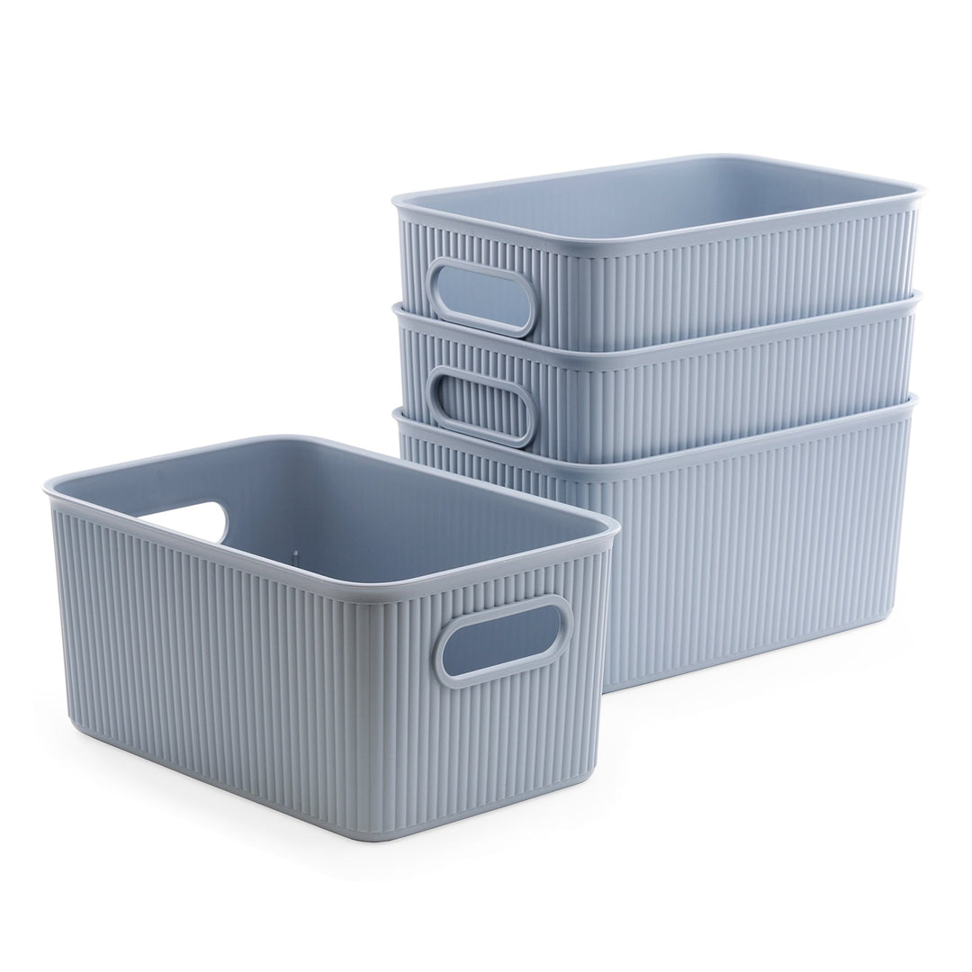 TATAY Baobab - Lote de 4 Cajas Organizadoras 5L Plástico PP05. Azul Mist
