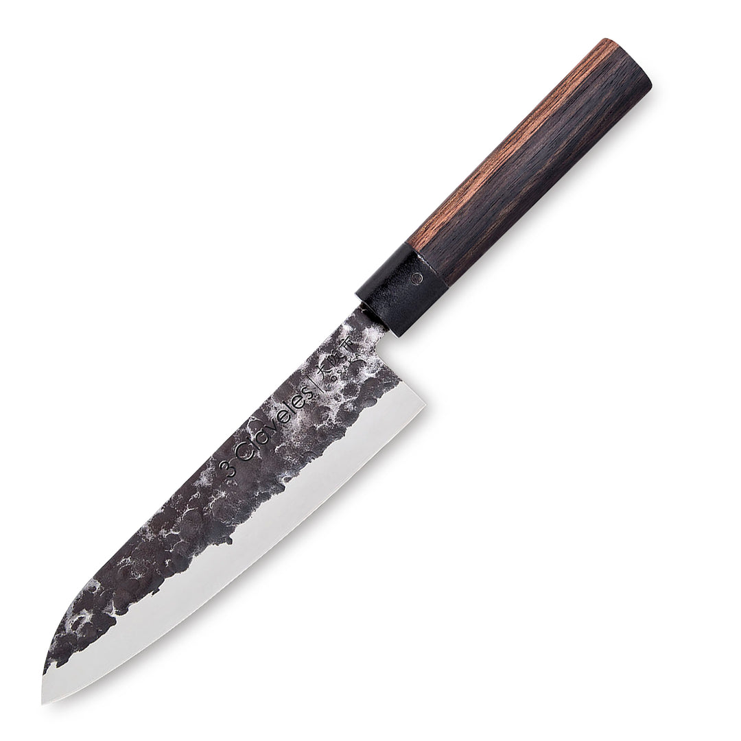 3 Claveles Osaka - Cuchillo Santoku 18 cm de Estilo Asiático Forjado a Mano