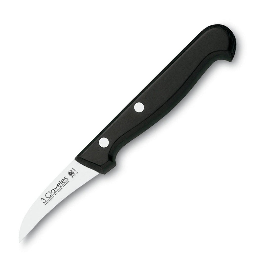 3 Claveles POM - Cuchillo Mondador Curvo Profesional 6 cm Acero Inoxidable