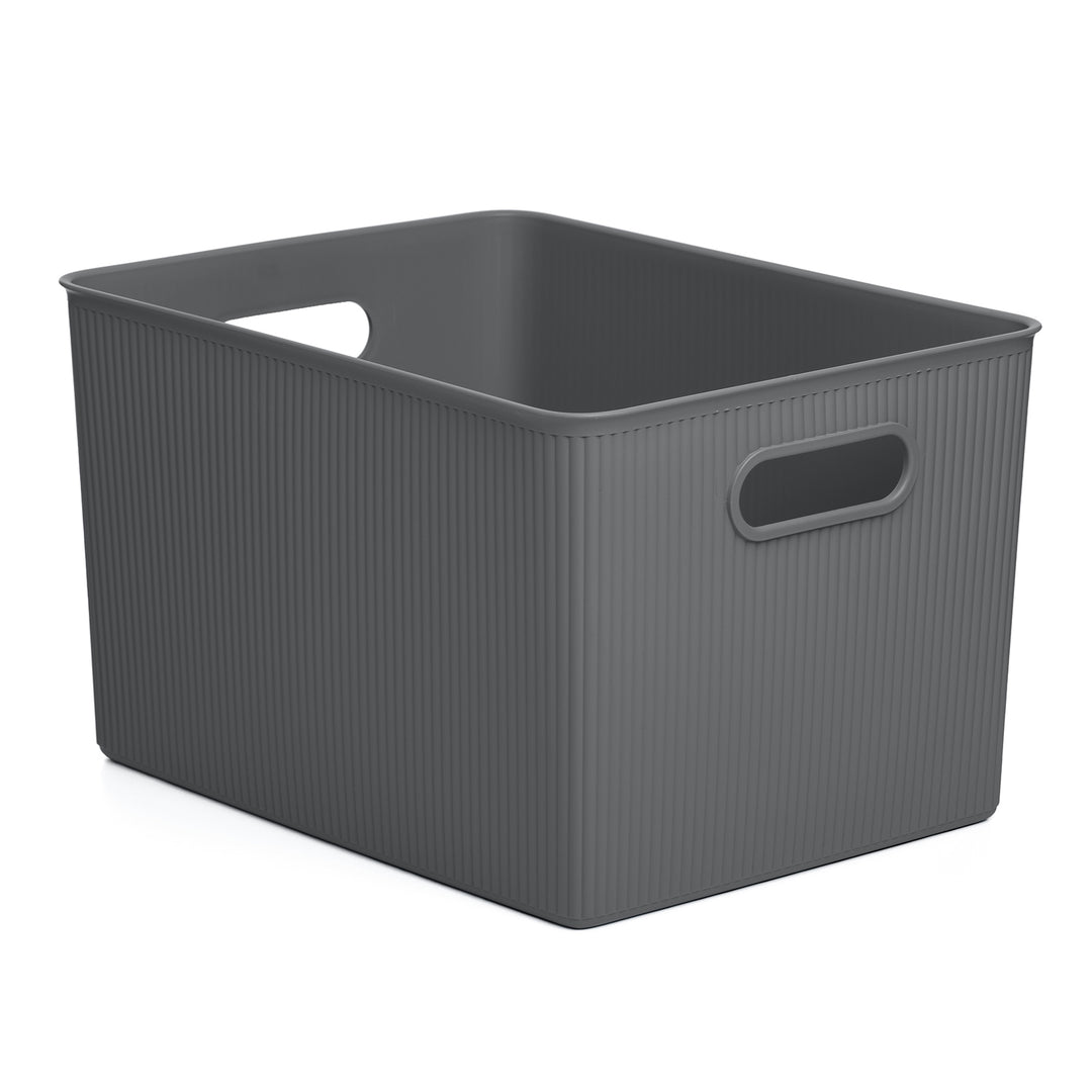 TATAY Baobab - Caja Organizadora Rectangular 22L Plástico PP05. Gris Antracita