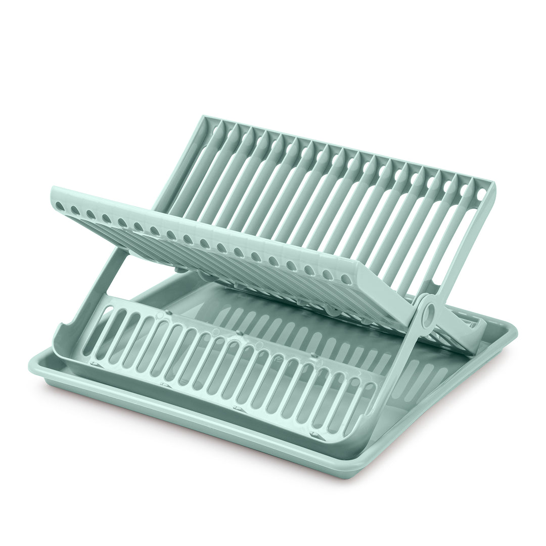 Plastic Forte - Escurreplatos Plegable de 2 Niveles con Bandeja Recogedora. Verde