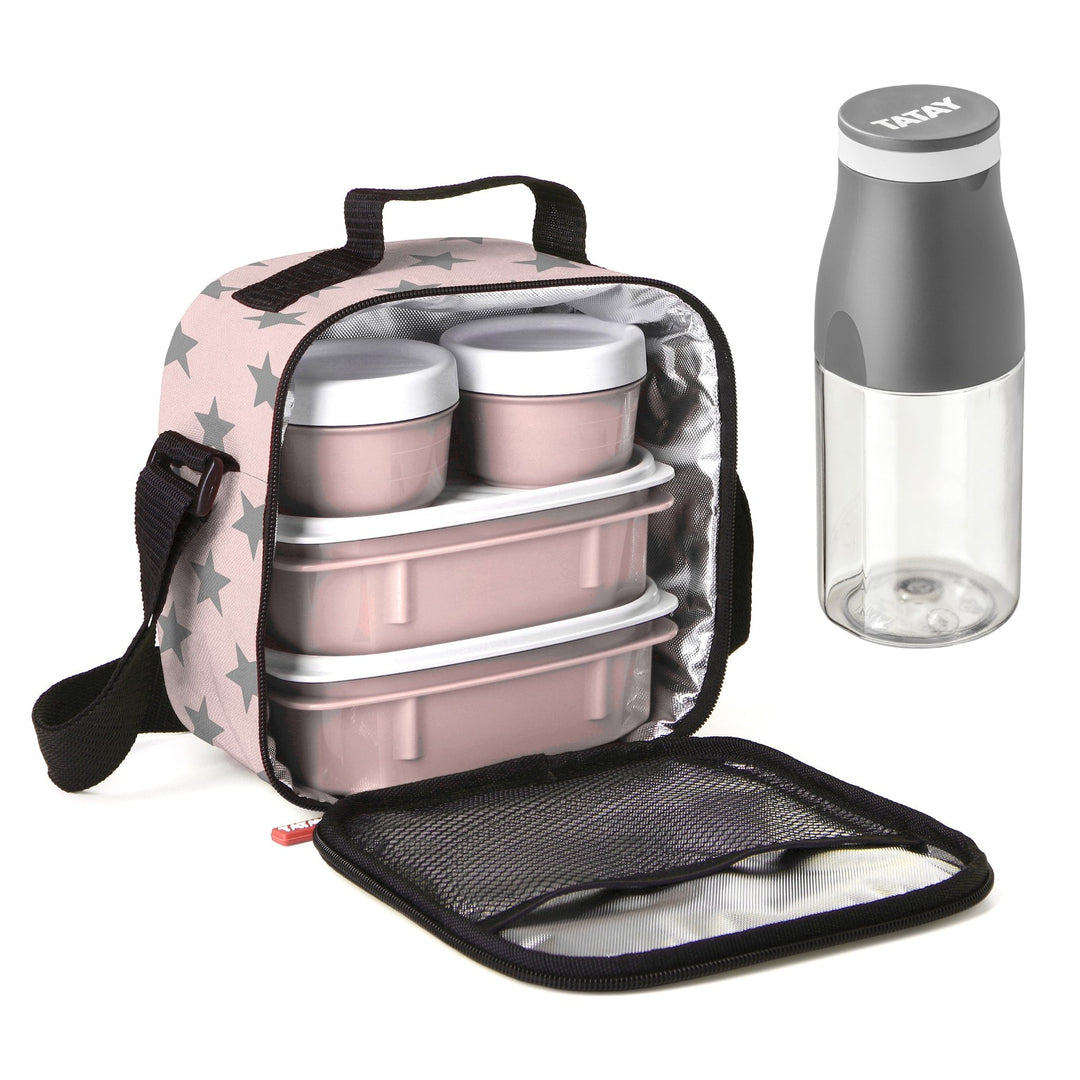 TATAY 1167506 - Kit Bolsa Térmica Porta Alimentos Urban Food Casual y Botella Urban Drink, Stars