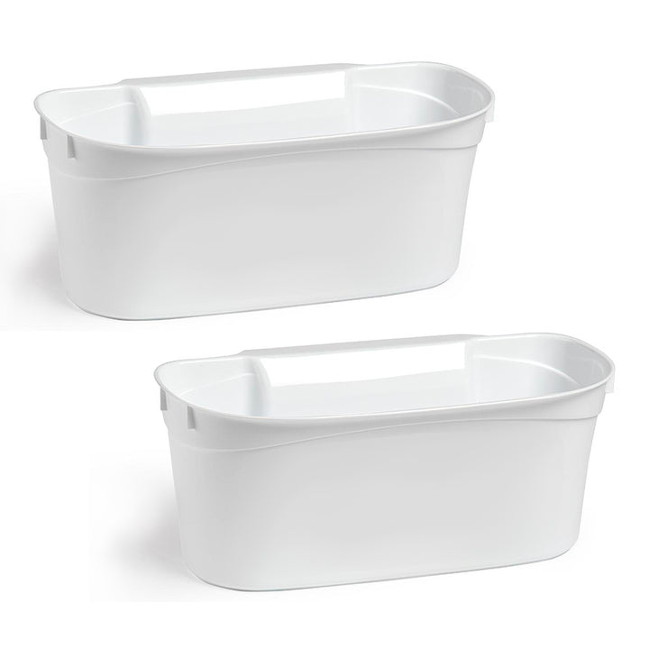 Plastic Forte - Lote de 2 Cestas Recogedoras para Cocina Multiusos Colgantes. Blanco