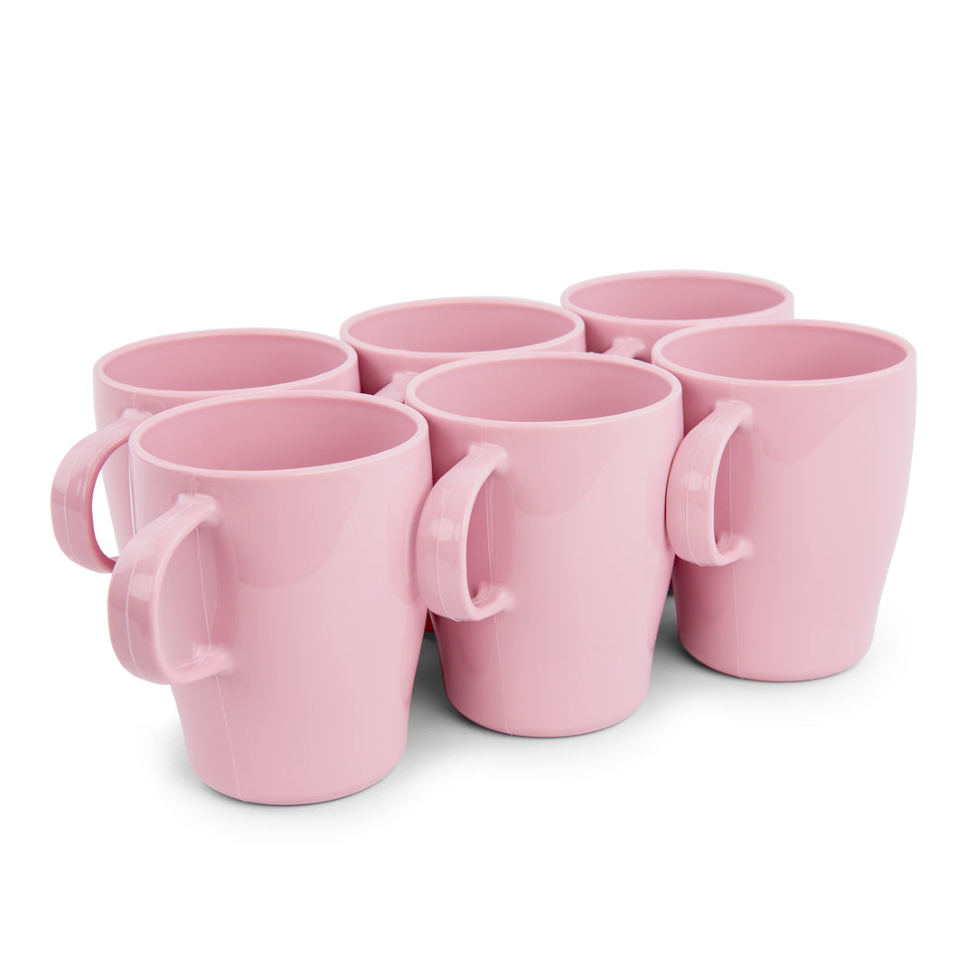 Plastic Forte - Lote de 6 Tazas Multiuso Stilo de 300 ml Reutilizables. Ideal Fiestas. Rosa