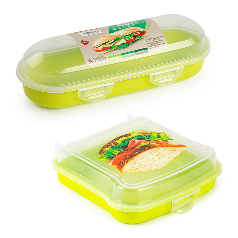 Plastic Forte - Pack de Porta Bocadillos y Porta Sándwich Reutilizables. Lima