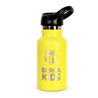Runbott Barça Kids - Botella Térmica Infantil de 0.35L con Interior Cerámico y Tapón Deportivo. Lima
