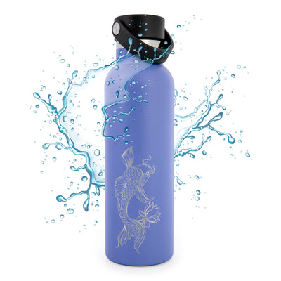 Runbott Fish Koi - Botella Térmica Sport de 0.6L con Interior Cerámico. Lavanda
