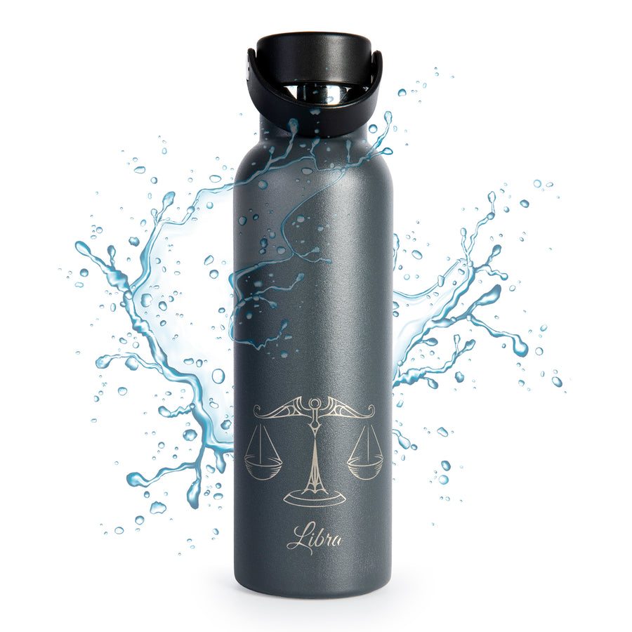 Runbott Zodiac - Botella Térmica Sport de 0.6L con Interior Cerámico. Libra Antracita