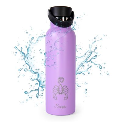 Runbott Zodiac - Botella Térmica Sport de 0.6L con Interior Cerámico. Escorpio Lila