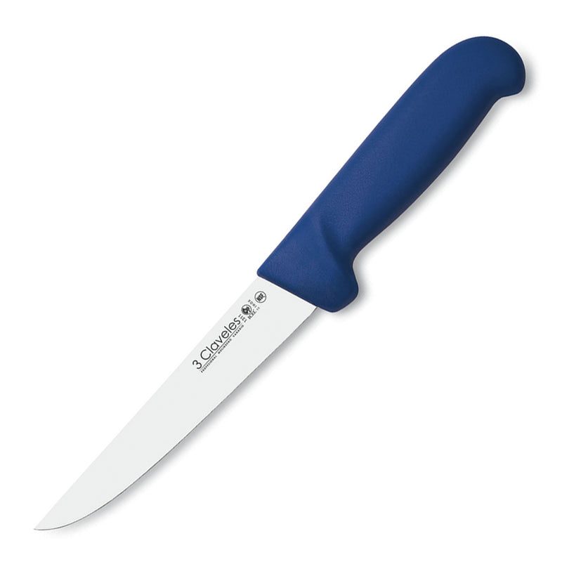 3 Claveles Proflex - Cuchillo Profesional Deshuesador Ancho 15 cm Microban. Azul