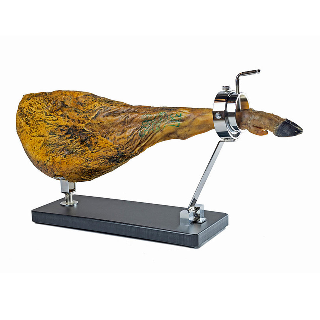 BELLO Mont Blanc - Soporte Jamonero Plegable en Fibra y Acero con Cabezal Giratorio. Blanco