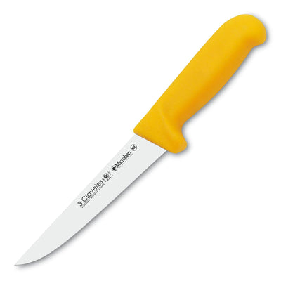3 Claveles Proflex - Cuchillo Profesional Deshuesador Ancho 18 cm Microban. Amarillo