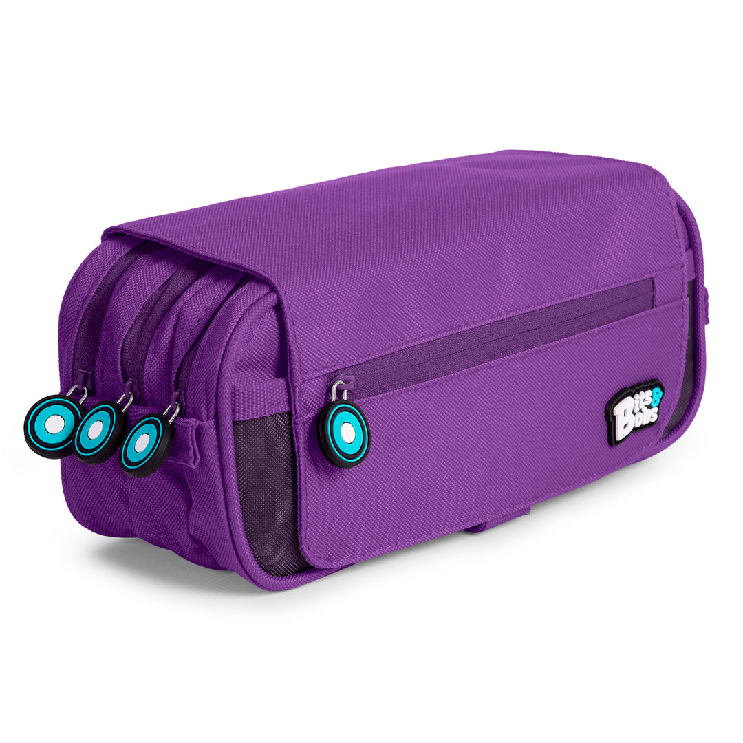 Grafoplás - Estuche Portatodo Triple con Solapa para Material Escolar. Violeta