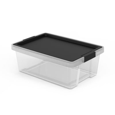 TATAY - Caja de Ordenación Multiusos 7L 100% Reciclable con Tapa Abatible. Negro