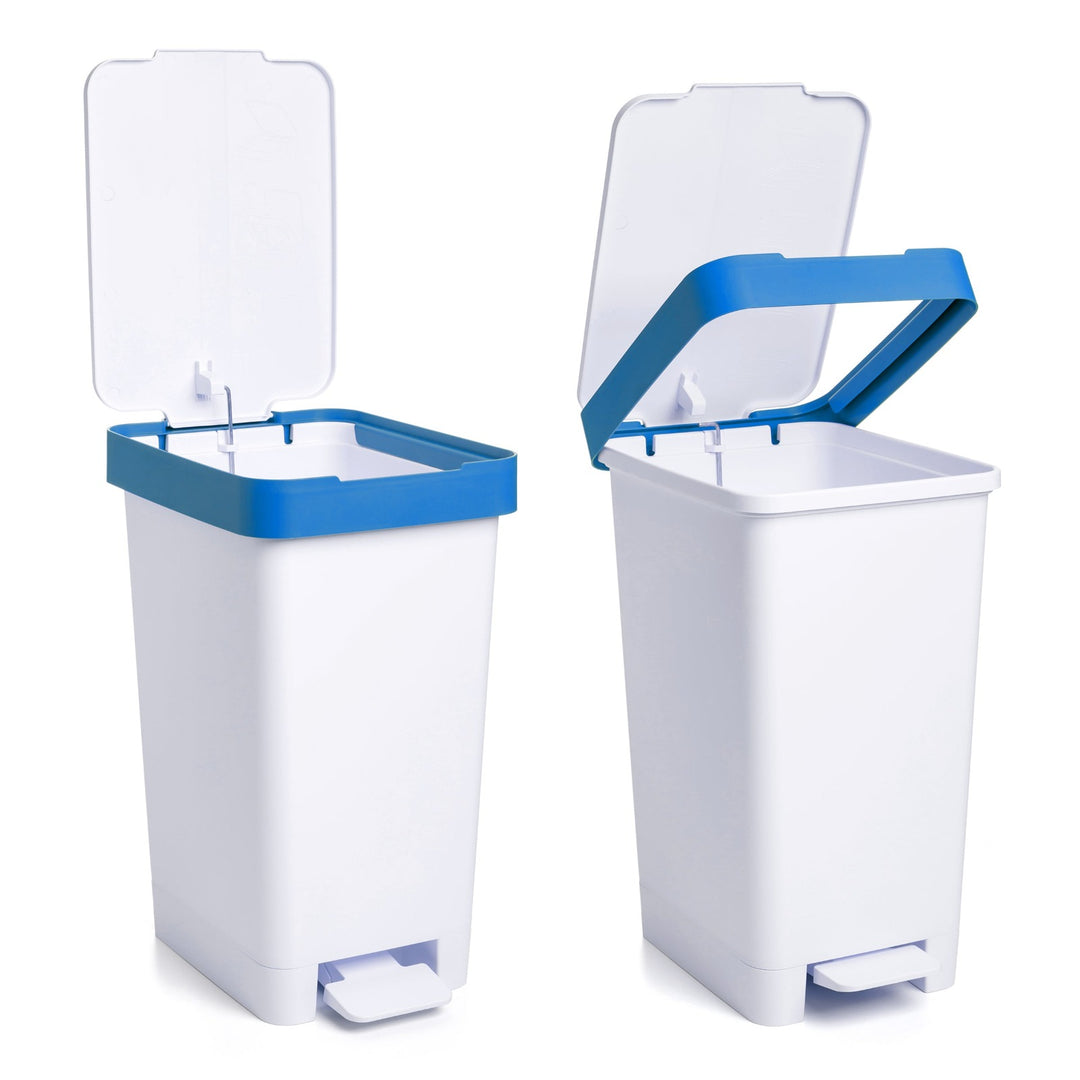 TATAY Smart Bin - Conjunto 3 Cubos Reciclaje 25L Doble Apertura, Pedal y Manual