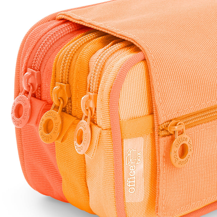 ColePack Blush - Vuelta al Cole con Estuche Triple de 3 Cremalleras y Material Incluido. Naranja