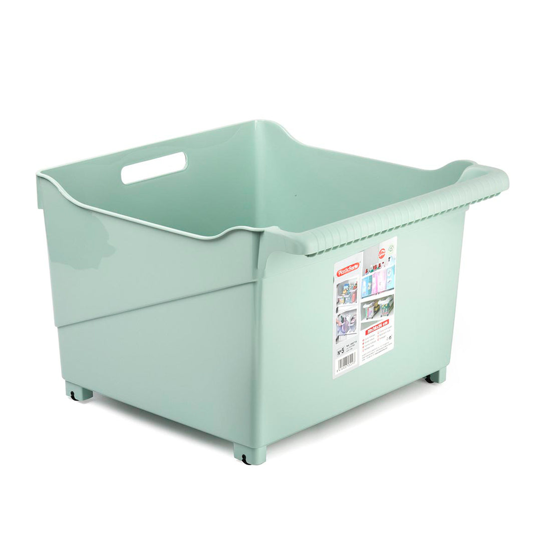 Plastic Forte - Cesta Organizadora con Ruedas Nº 5. Ideal Bajo Fregadero. Verde