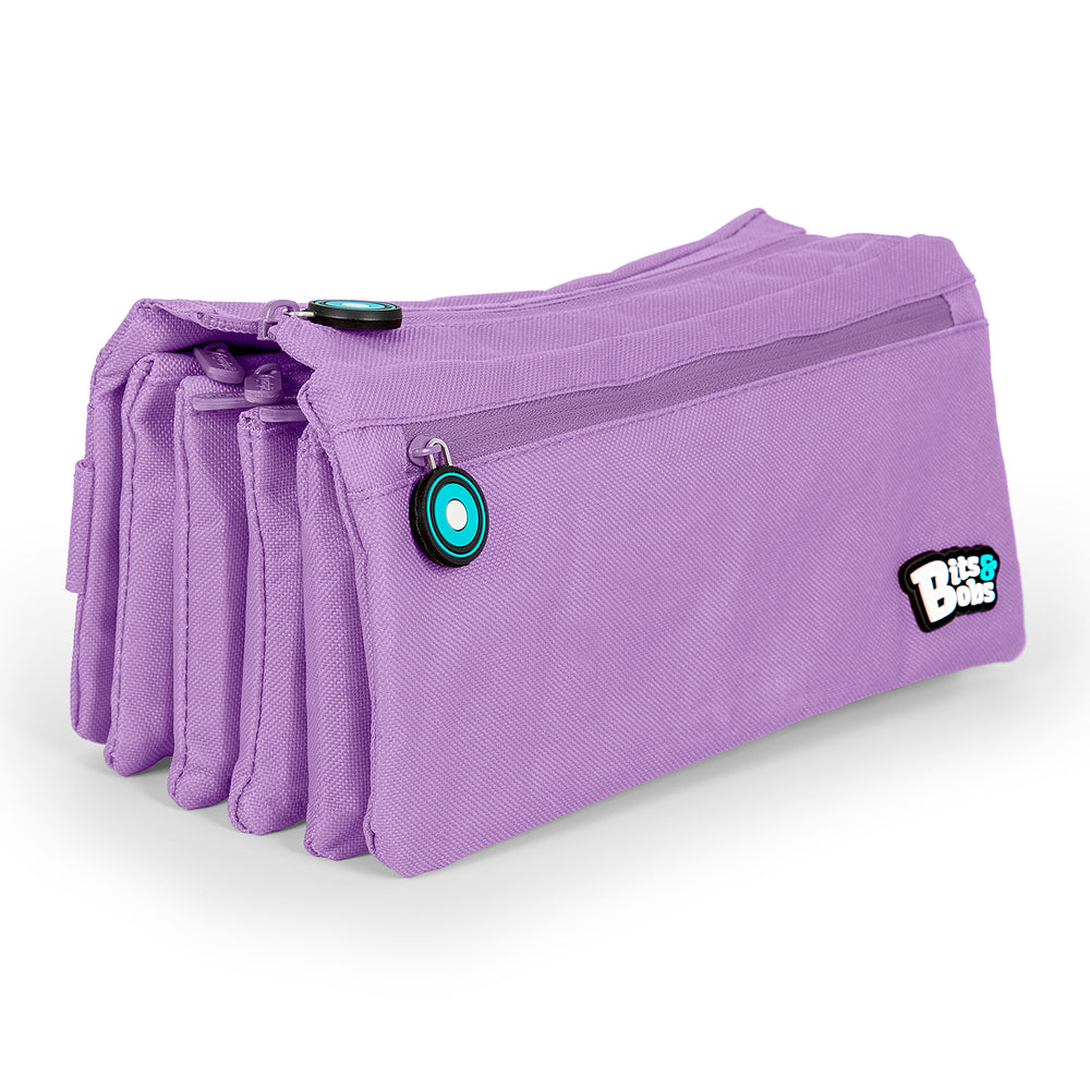 ColePack 2022 - Estuche Escolar Cuádruple de 4 Cremalleras y Material Incluido. Lavanda