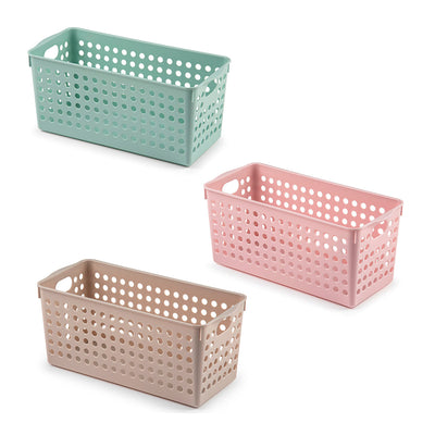 Plastic Forte Atlas - Set de 4 Cestas Multiusos de Ordenación Rectangulares Nº 1. Verde