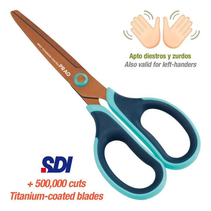 SDI 0927C - Tijeras i-SHARP Craft Titanium en Acero Inoxidable, 17.5 cm. Color Azul