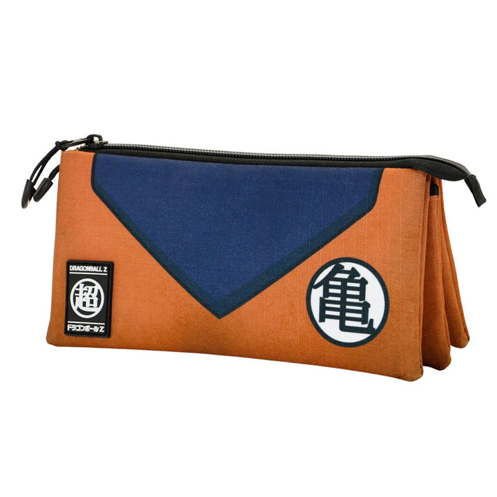 DRAGON BALL Suit - Estuche Escolar Triple Portatodo con 2 Cremalleras. Naranja