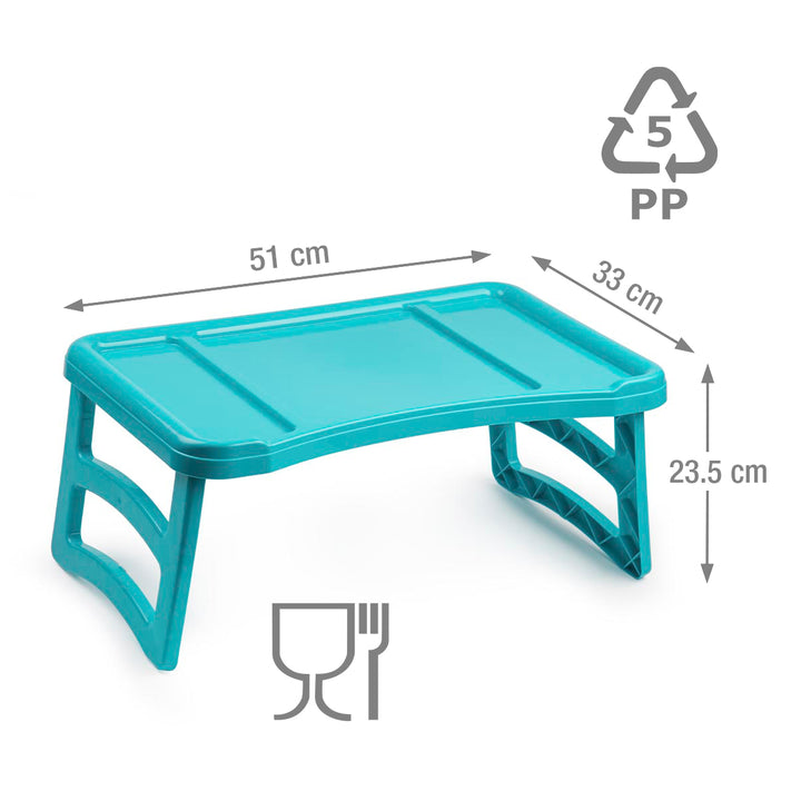 Plastic Forte - Bandeja Plegable para Cama ó Sofá. Ideal Desayunos y Ordenador. Blanco