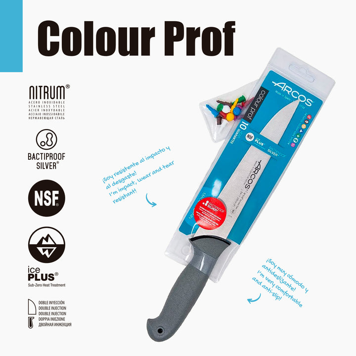 ARCOS Colour Prof - Cuchillo Carnicero 25 cm Acero Inoxidable Forjado Nitrum