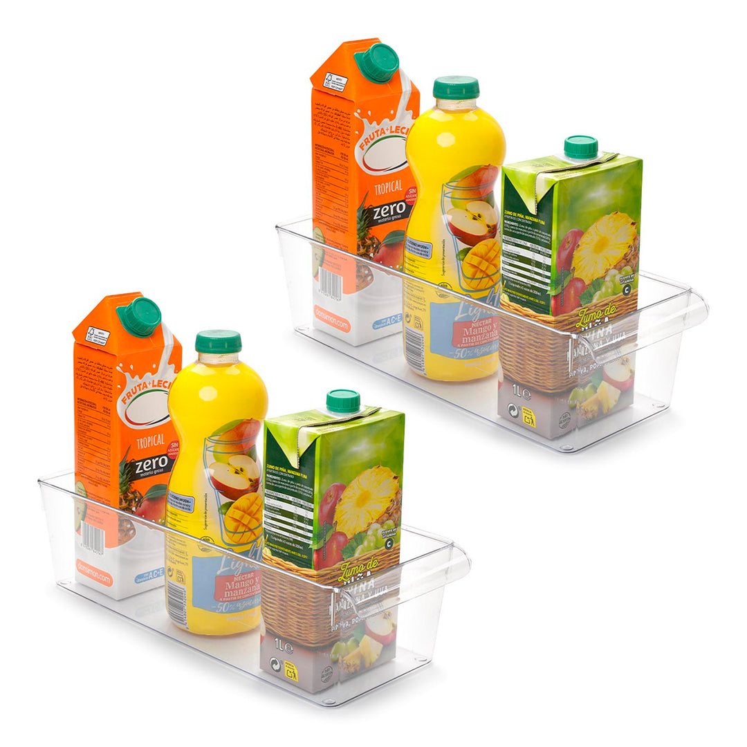 Plastic Forte - Doble Organizador Rectangular para Nevera con Asa System Nº 12