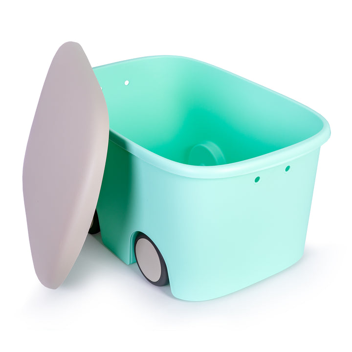 Plastiken Multibox Kids - Caja de Ordenación Multiusos Infantil 45L con Ruedas. Menta