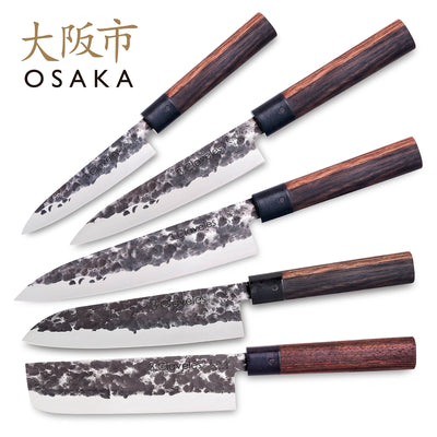3 Claveles Osaka - Juego Premium de 3 Cuchillos de Estilo Asiático Forjados a Mano