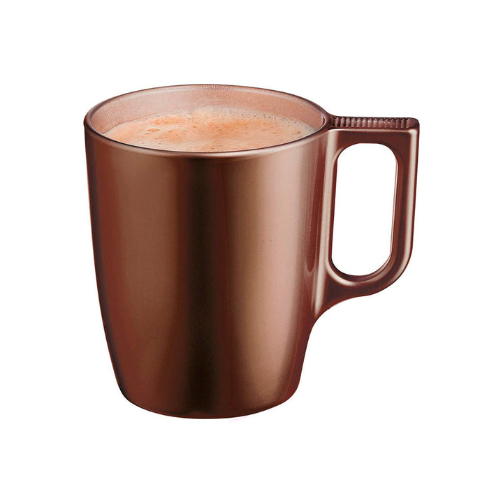 Luminarc Flashy - Taza de Desayuno de 25 cl en Vidrio Templado. Chocolate