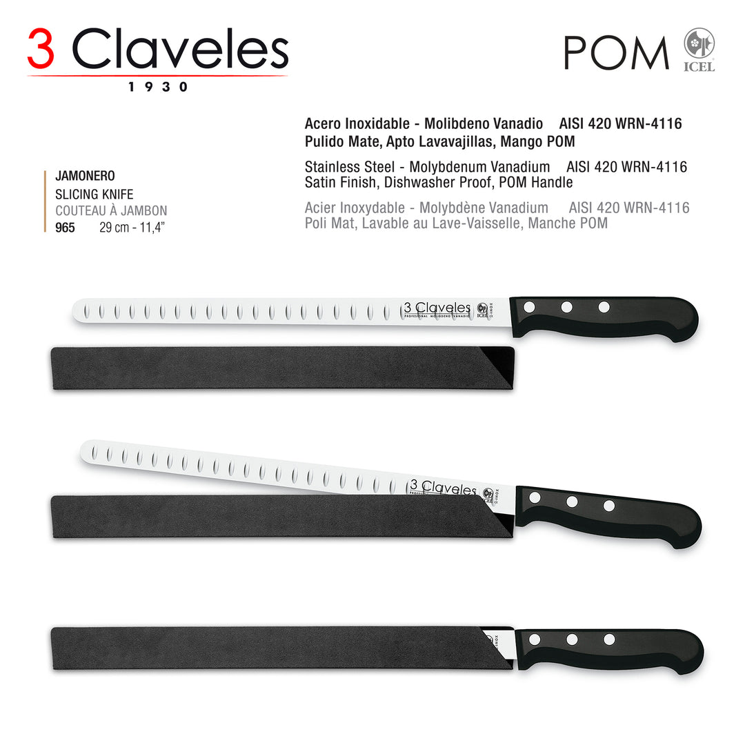 3 Claveles - Kit Premium Soporte Jamonero Basculante y Cabezal Giratorio, Cuchillos y Chaira