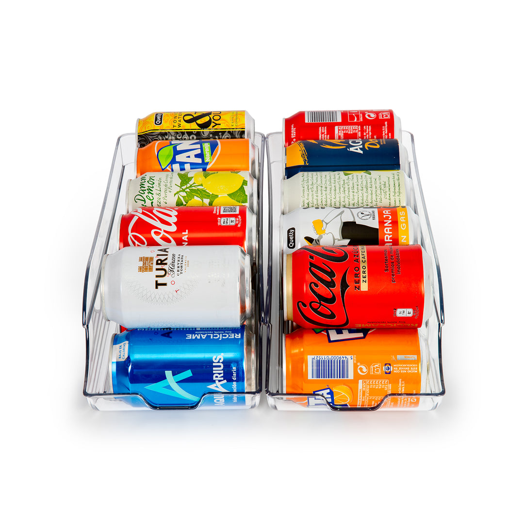 Plastic Forte - Doble Organizador de Latas Rectangular para Nevera. Capacidad 20 Uds.