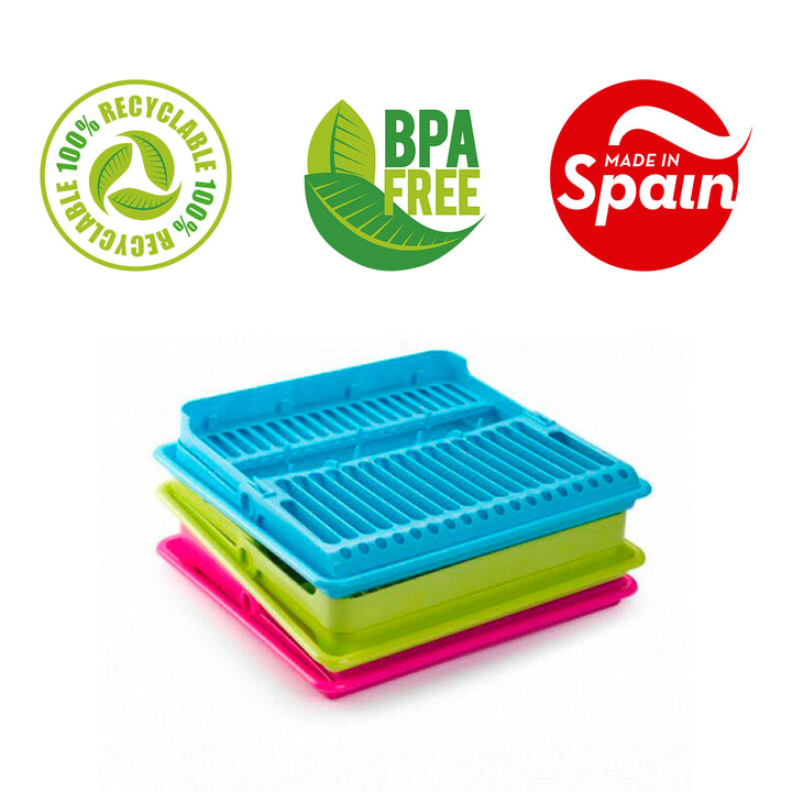 Plastic Forte - Escurreplatos Plegable de 2 Niveles con Bandeja Recogedora. Fucsia