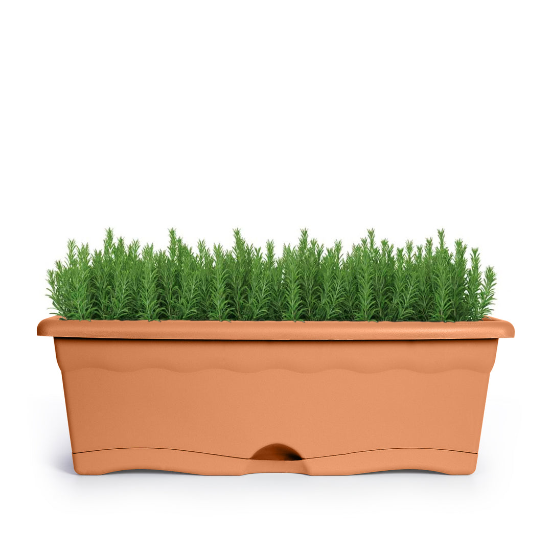 Plastiken TERRA - Jardinera con Plato Integrado. Medida 30 cm 6L. Terracota