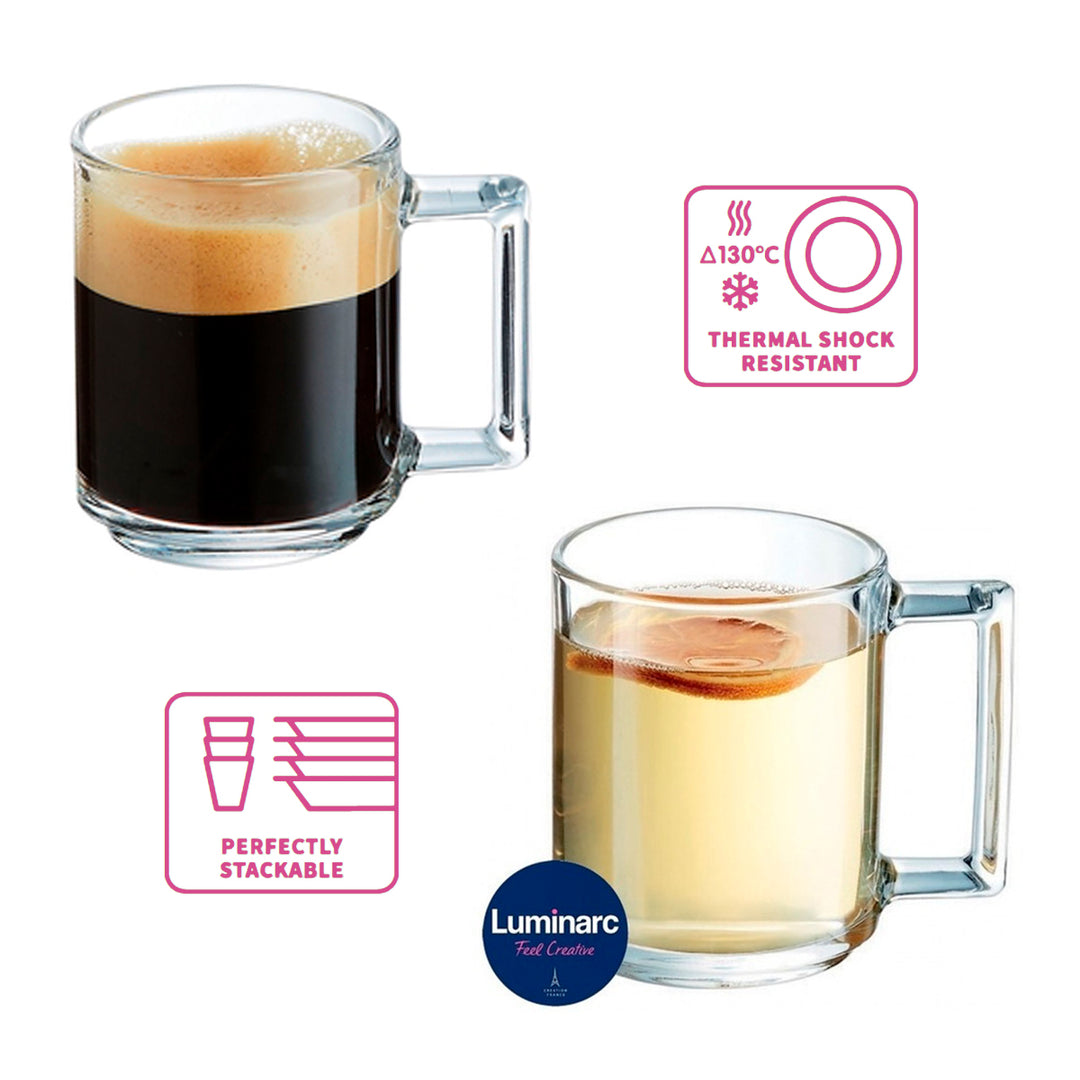 Luminarc Bonne Heure - Taza de Café de 9 cl en Vidrio Templado Extra Resistente