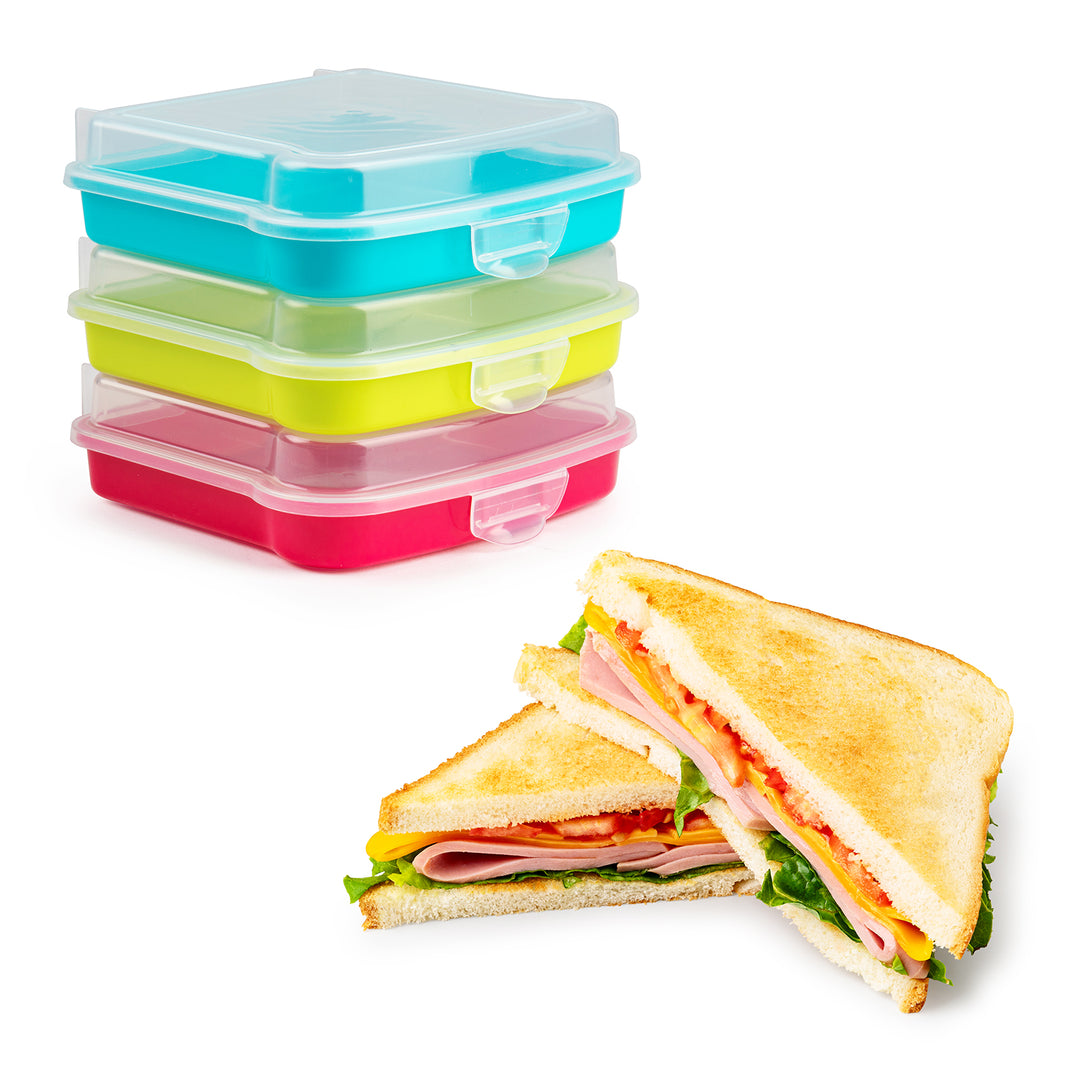 Plastic Forte - Pack de Porta Bocadillos y Porta Sándwich Reutilizables. Fucsia