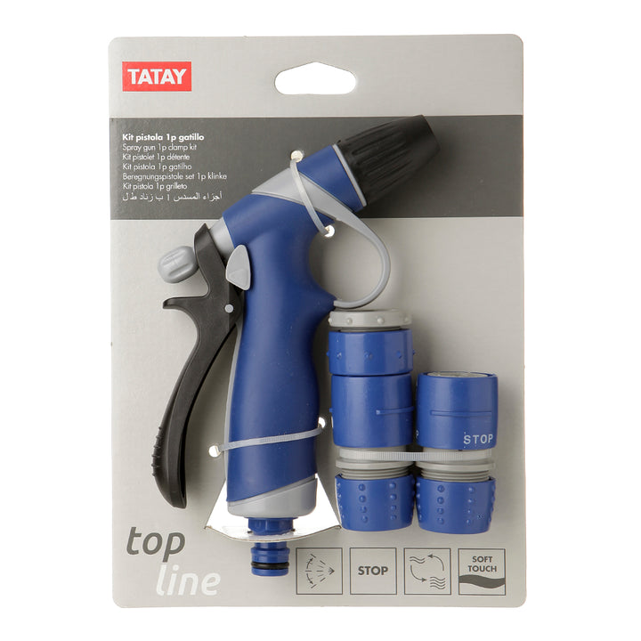 TATAY Top Line - Juego Universal de Conectores y Pistola 2P Mangueras de 1/2" y 5/8"